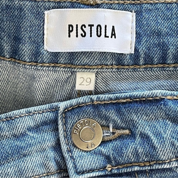 Pistola Jeans 29 High Rise Button Fly Skinny Raw Hem Ripped Stretch Denim Casual - Picture 9 of 10